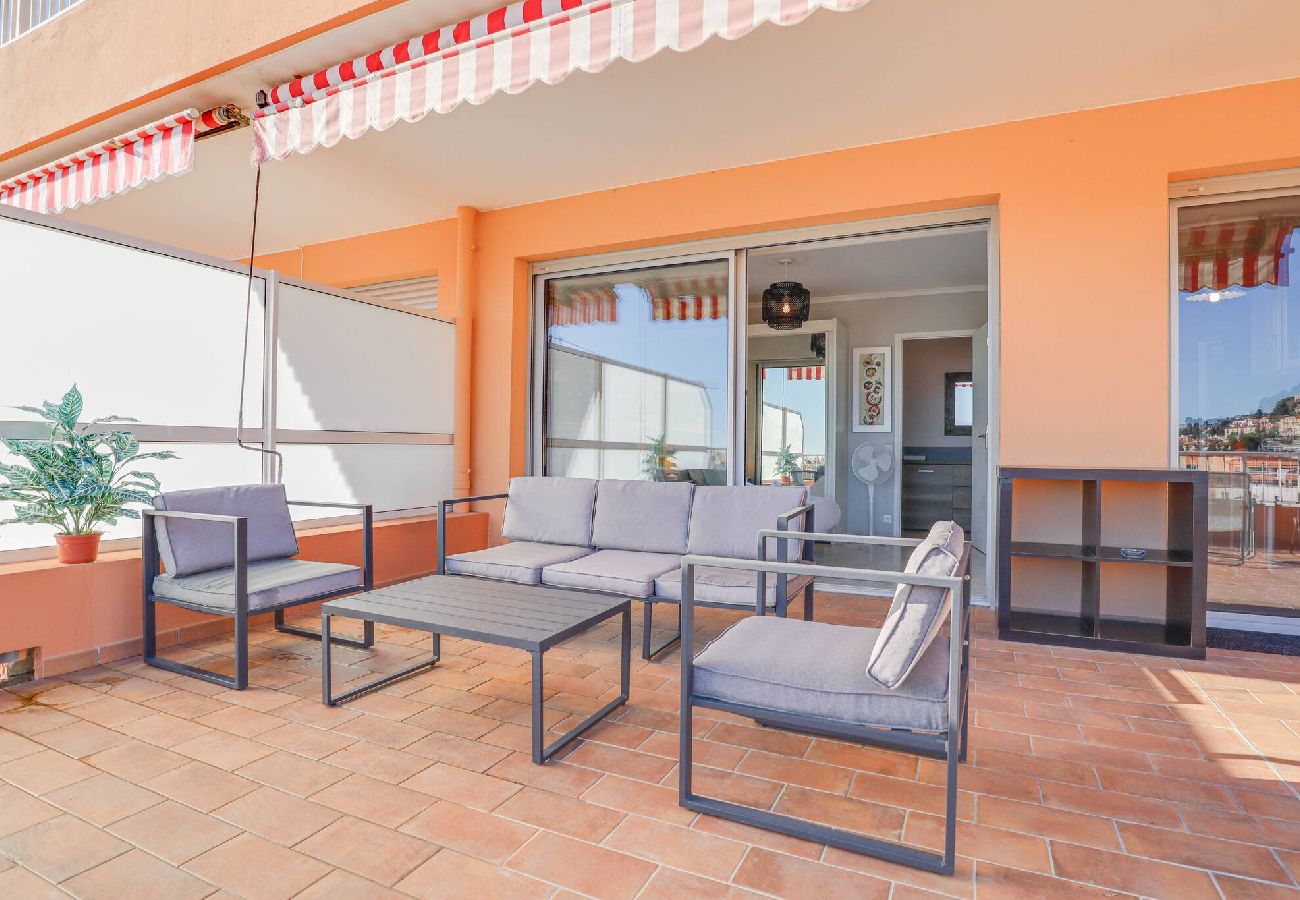 Apartment in Menton - 47-L'Alicanteproche gare, terrasse, vue mer